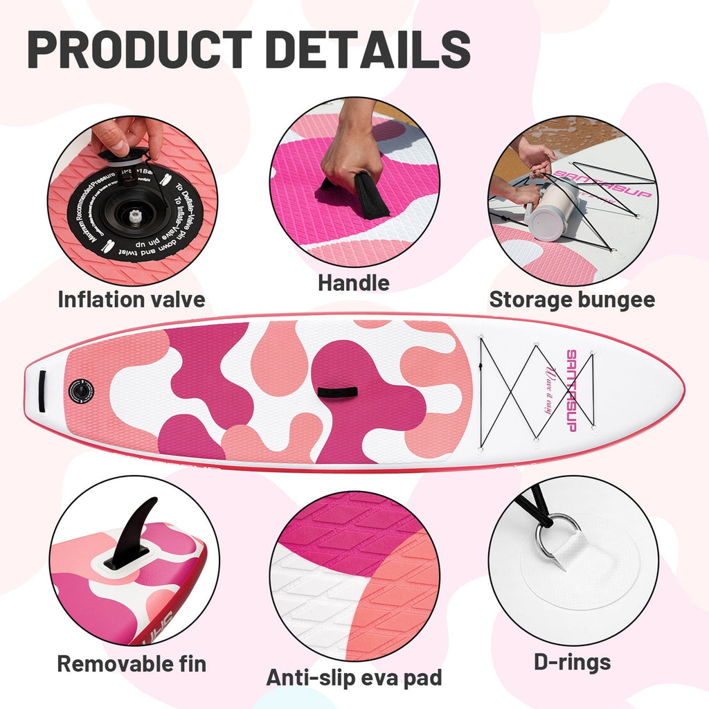 Santasup CORAL PINK inflatable  paddle board