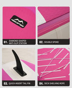 11ft Premium Inflatable Stand Up Paddle Board, red Yoga Board with Durable SUP Accessories&Carry Bag Waterproof Bag, Leash | Wide Stance, Surf Control, Non-Slip Deck, Leash, Paddle and Pump for Youth & Adult