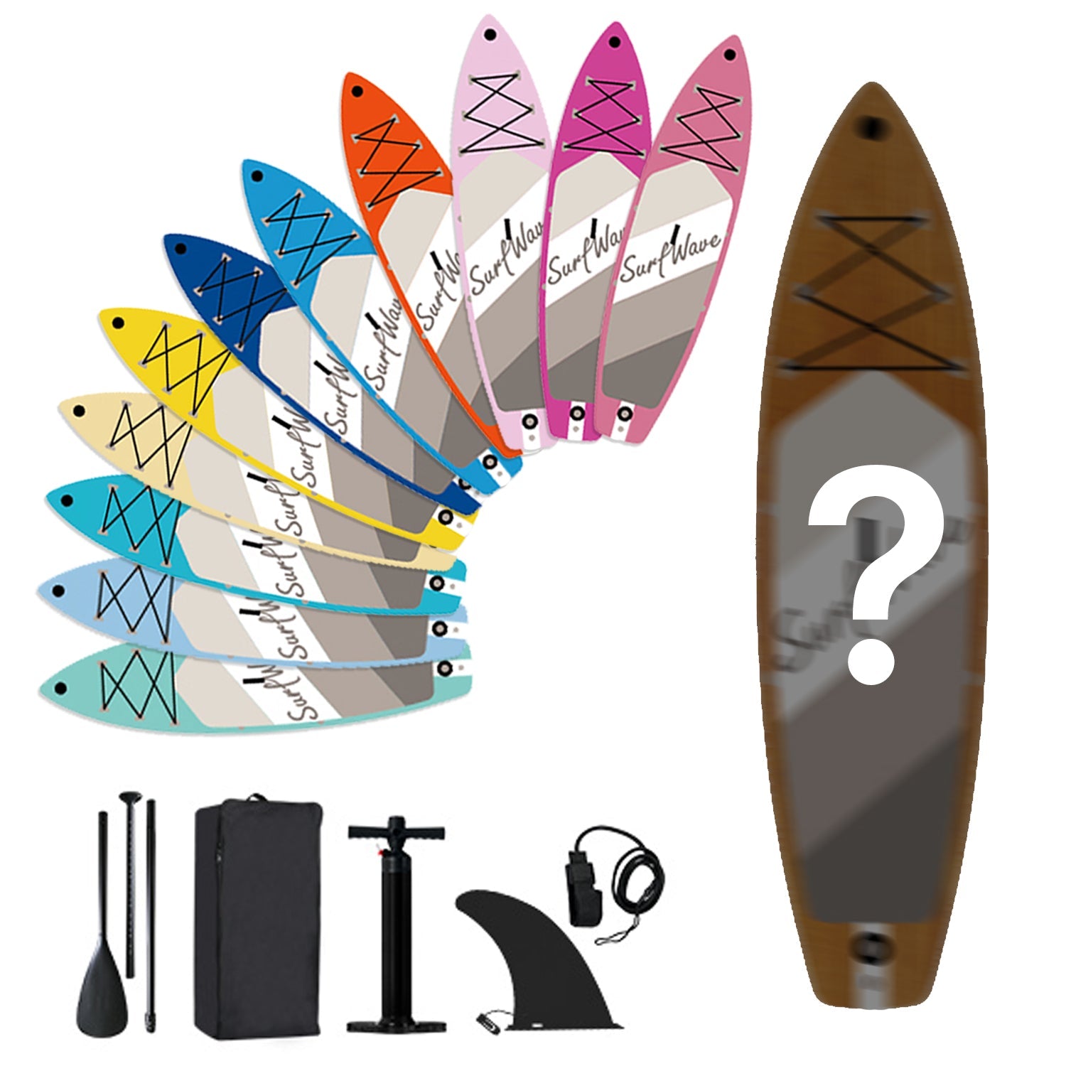 Random color paddle board