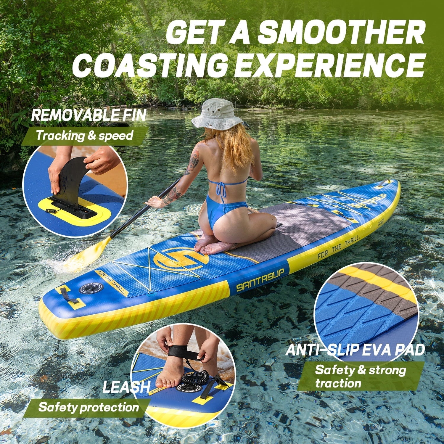 11ft Inflatable Stand Up Paddle Board Complete with High-Quality SUP Accessories
